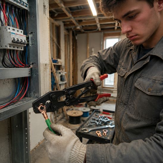 Pince à sertir a une structure en acier traité et conçue pour résister