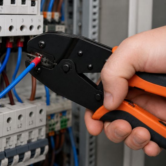 Pince à sertir électrique avec un sertissage précis