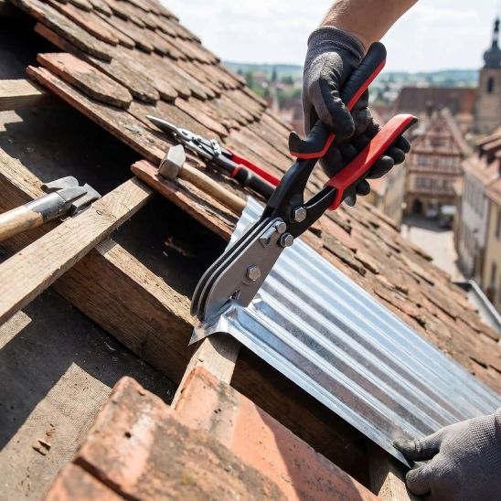 Pince Sertir 5 lames pour l'utilisation dans la zinguerie, tôles et gouttières